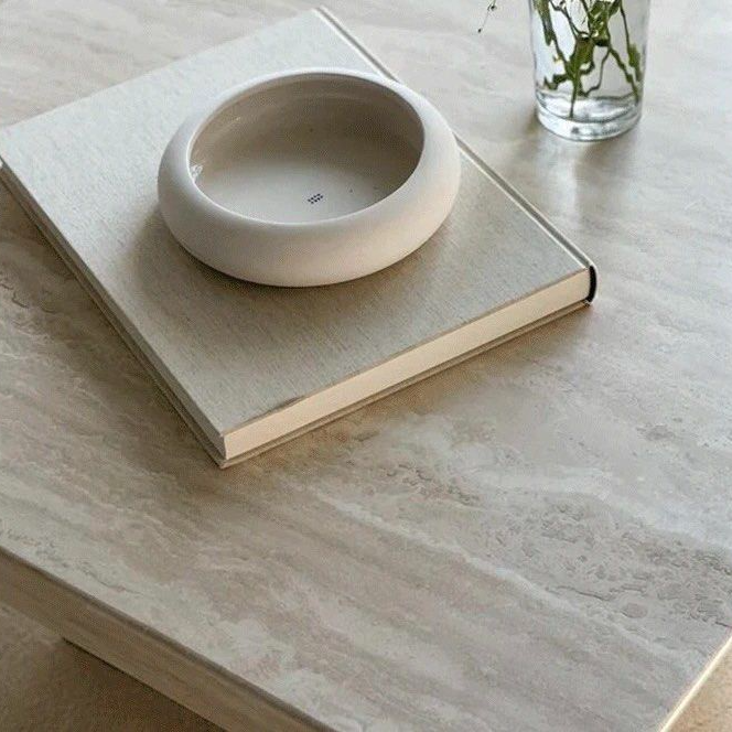 JUSTEN Modern Travertine Coffee Table - Radical Homes Singapore