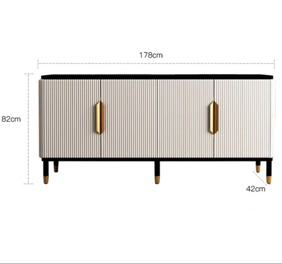 CAVOR Modern Fluted Sideboard - Radical Homes Singapore