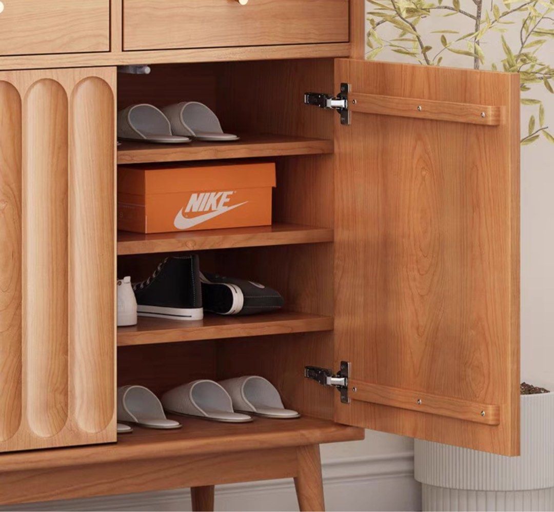 EURON Japandi Solid Wood Shoe Cabinet - Radical Homes Singapore