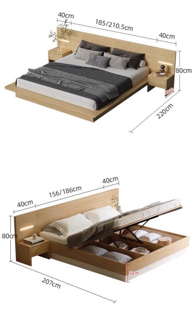 EUTROS Modern Oak Bedframe - Radical Homes Singapore