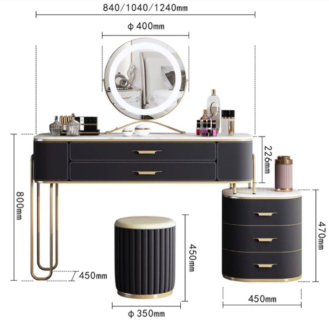 EVELYN Modern Vanity Table Set - Radical Homes Singapore