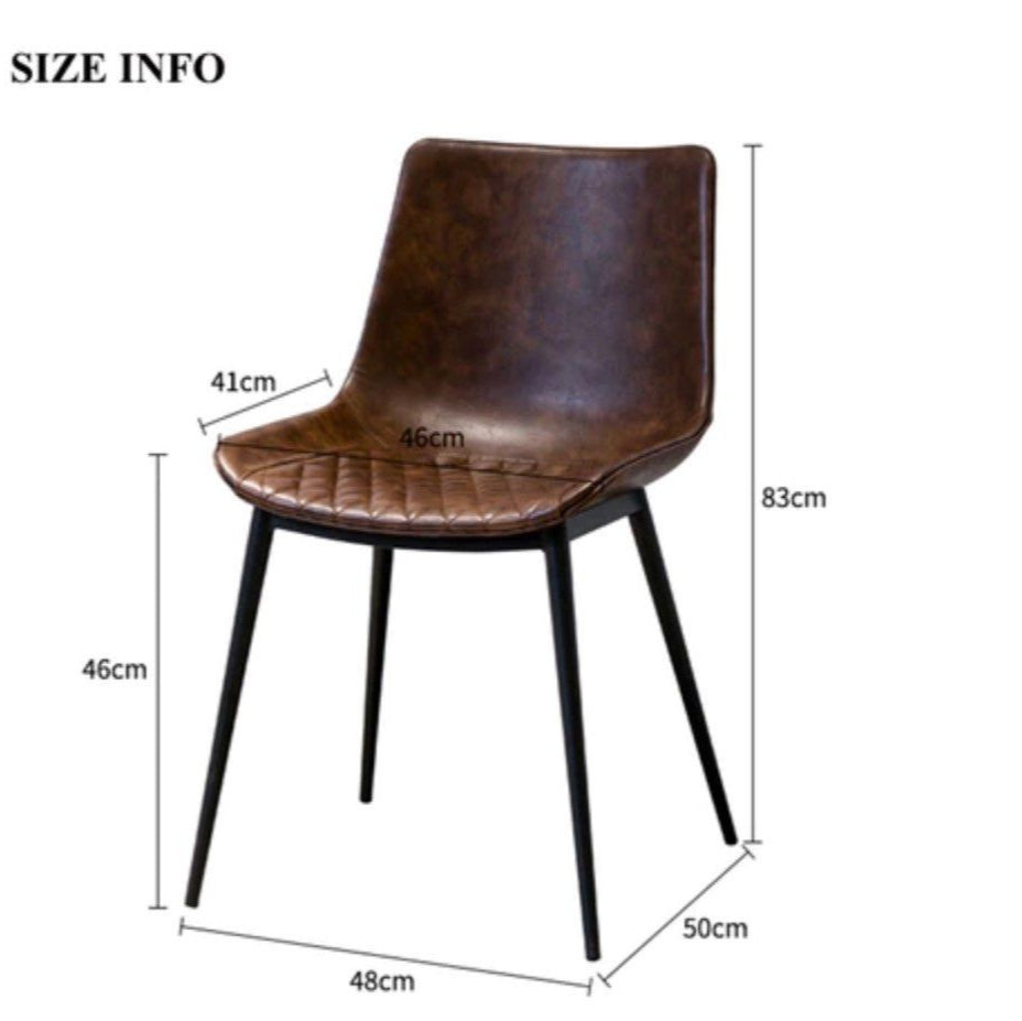 FALVEN Leather Dining Chair (set of 2) - Cassa Haus Singapore