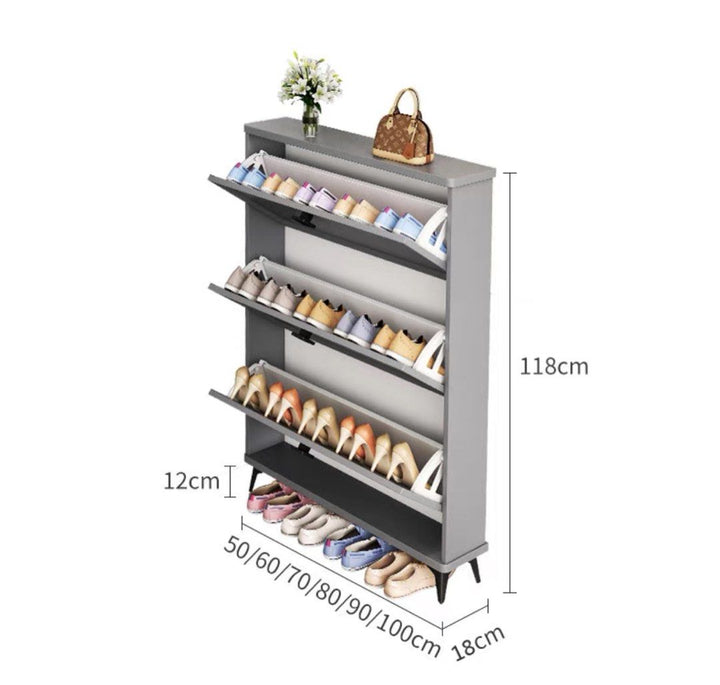 EVORA Modern Ultra Slim Shoe Cabinet - Radical Homes Singapore