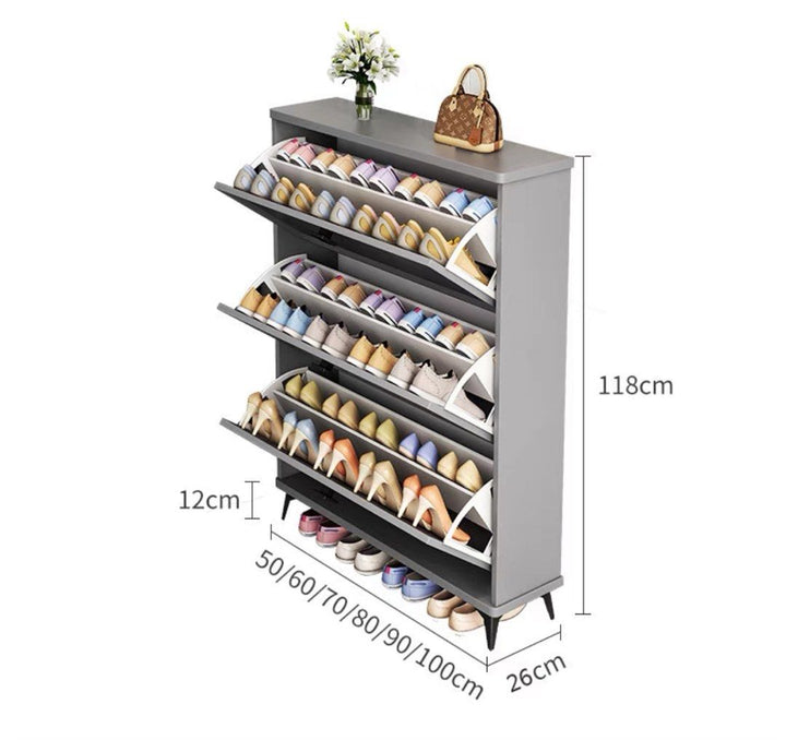 EVORA Modern Ultra Slim Shoe Cabinet - Radical Homes Singapore