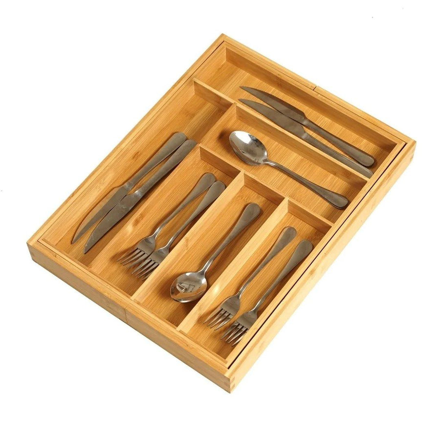 Extendible Bamboo kitchen drawer organizer - Radical Homes Singapore