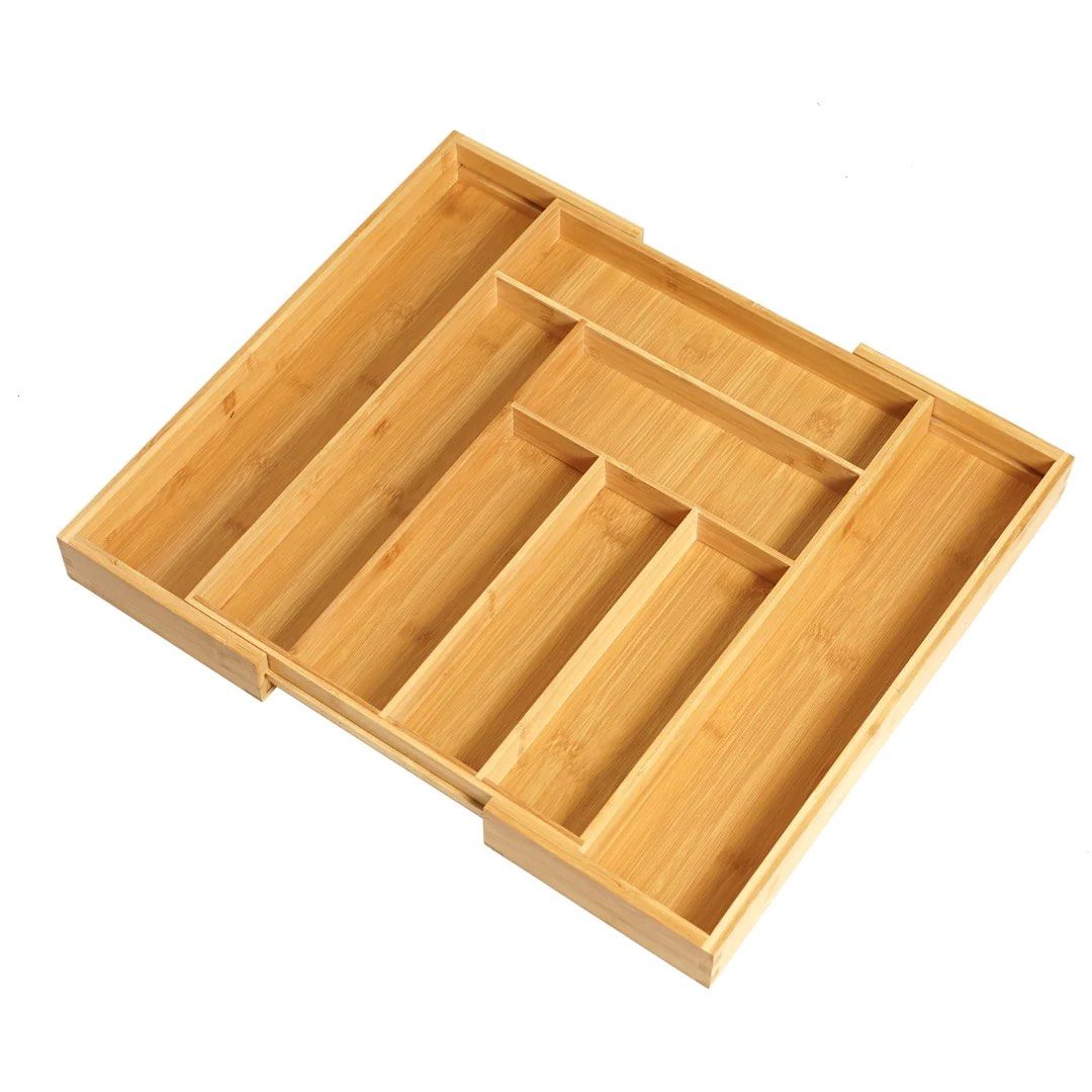 Extendible Bamboo kitchen drawer organizer - Radical Homes Singapore