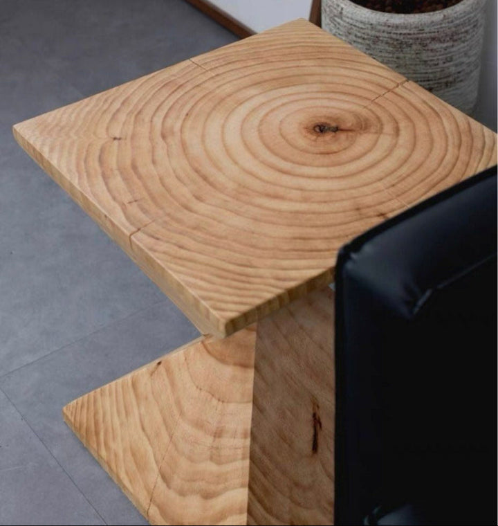 PITER Rustic Solid Wood Side Table - Radical Homes Singapore