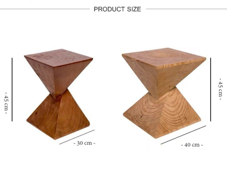 PITER Rustic Solid Wood Side Table - Radical Homes Singapore
