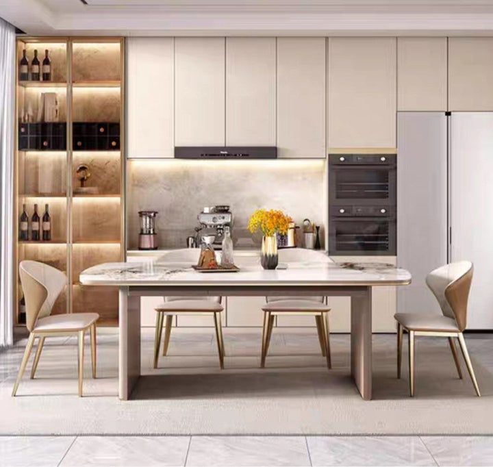 ARGUELLO Modern Sintered Stone Dining Table With Drawers - Radical Homes Singapore