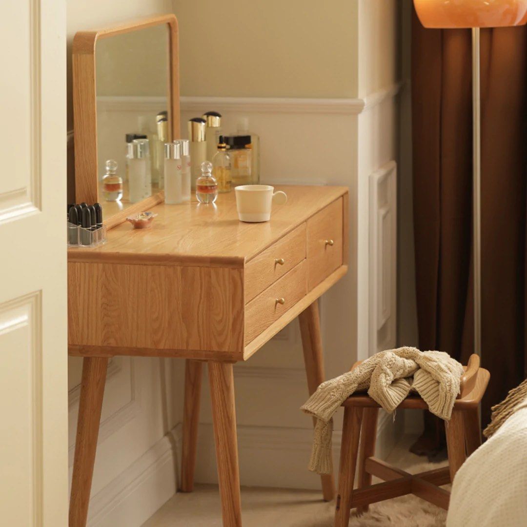 CHLOE Rustic Solid Wood Vanity Table - Radical Homes Singapore