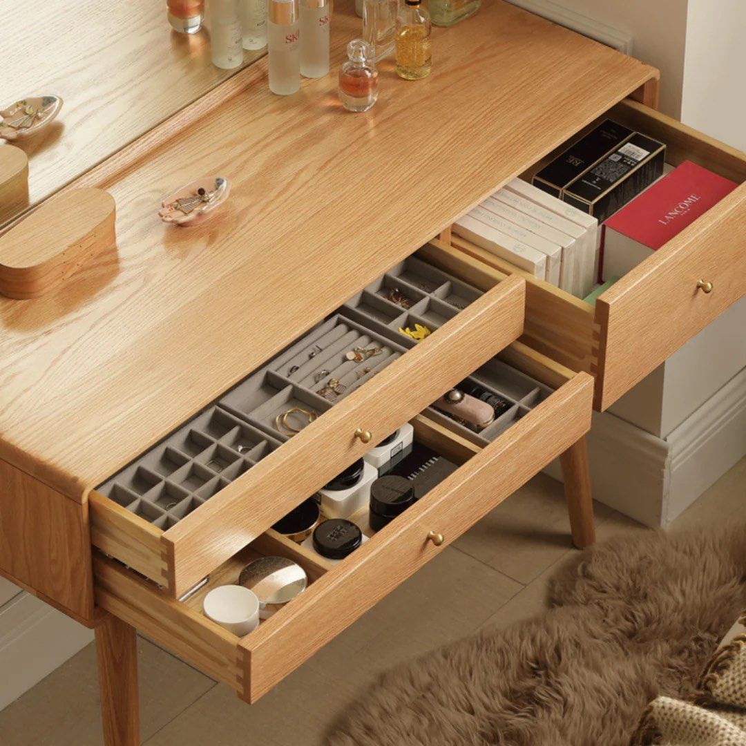 CHLOE Rustic Solid Wood Vanity Table - Radical Homes Singapore