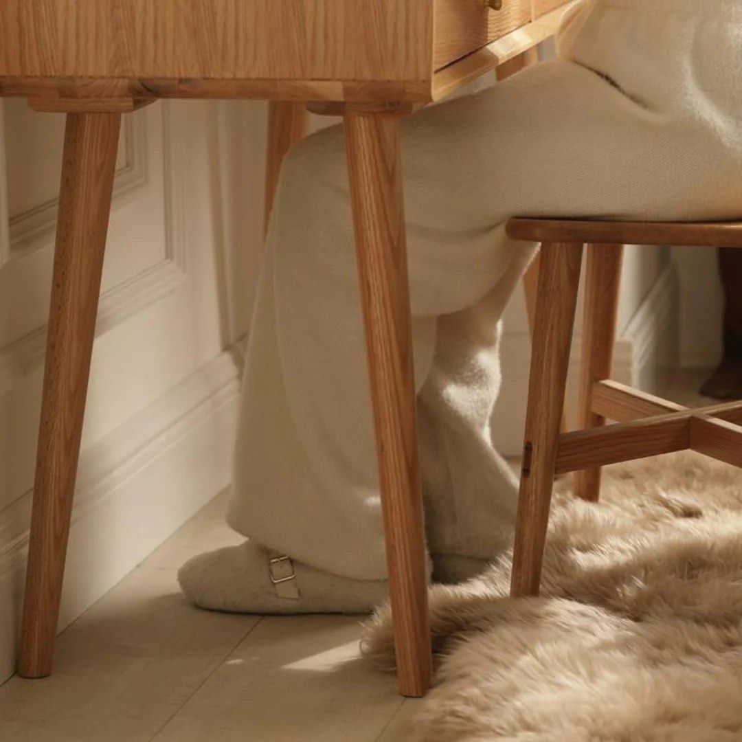 CHLOE Rustic Solid Wood Vanity Table - Radical Homes Singapore