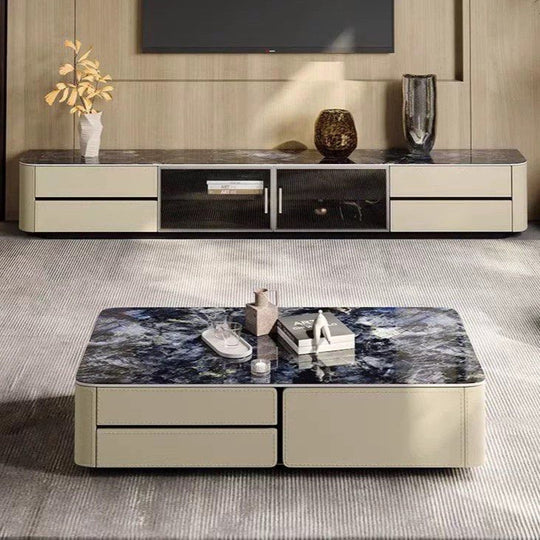 HESTRANO Modern Saddle Leather TV Console - Cassa Haus Singapore