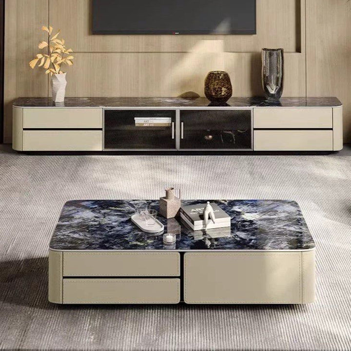LODEN Modern Saddle Leather TV Console - Radical Homes Singapore