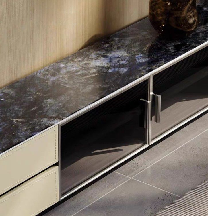 LODEN Modern Saddle Leather TV Console - Radical Homes Singapore