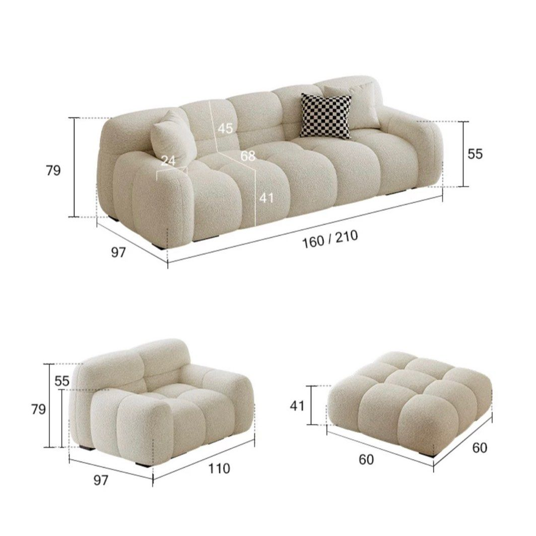 ZENARO Modern Boucle Sofa - Radical Homes Singapore