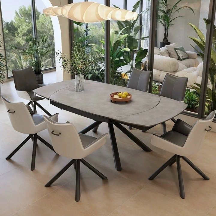 KIATO Modern Sintered Stone Extendable Dining Table - Radical Homes Singapore