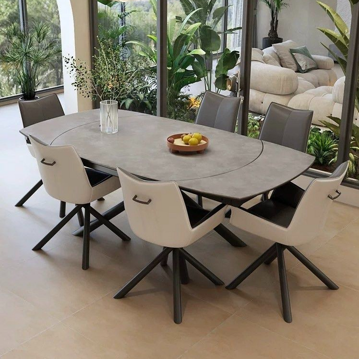 KIATO Modern Sintered Stone Extendable Dining Table - Radical Homes Singapore