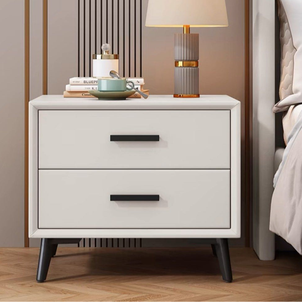 FLUDRE Modern Leather Bedside Table - Radical Homes Singapore
