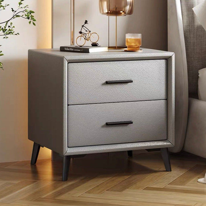 FLUDRE Modern Leather Bedside Table - Radical Homes Singapore