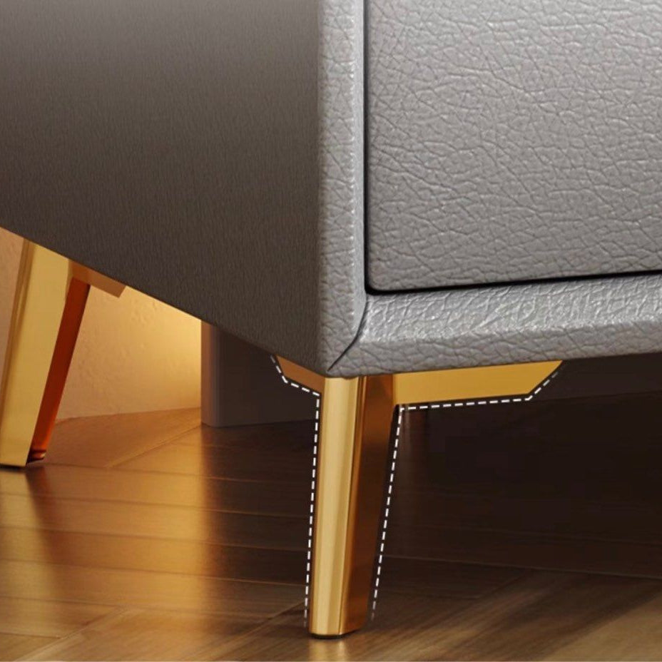 FLUDRE Modern Leather Bedside Table - Radical Homes Singapore