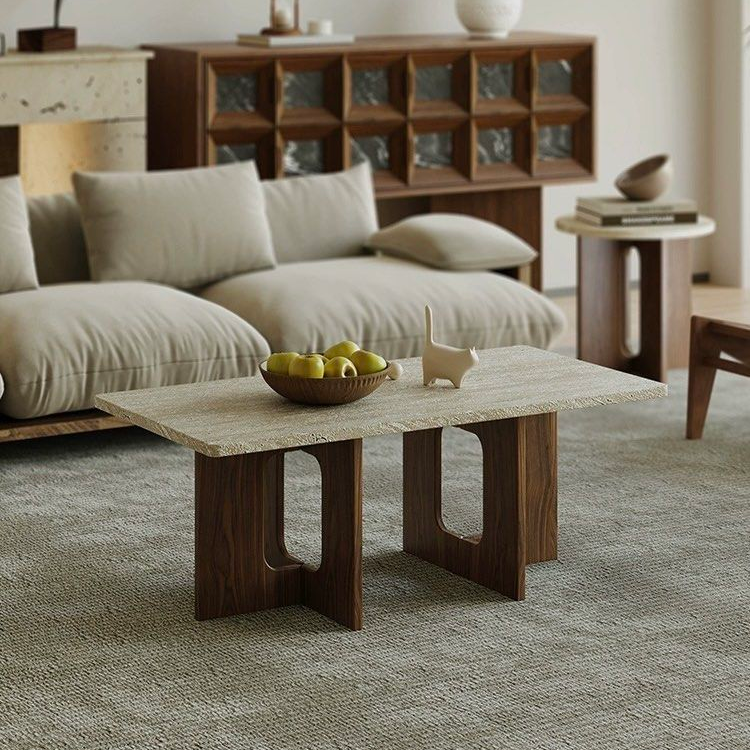 GERALD Modern Travertine Coffee Table - Radical Homes Singapore