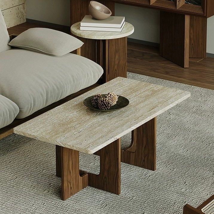 GERALD Modern Travertine Coffee Table - Radical Homes Singapore