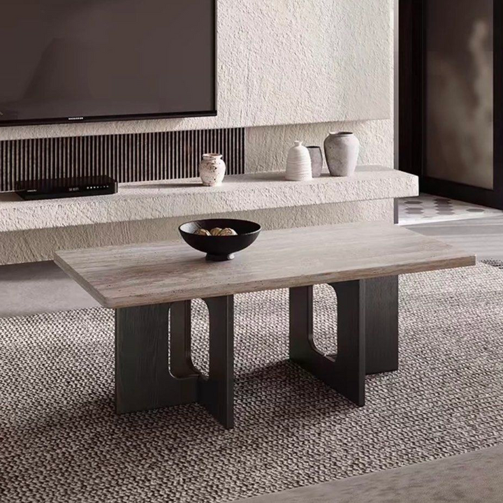 GERALD Modern Travertine Coffee Table - Radical Homes Singapore