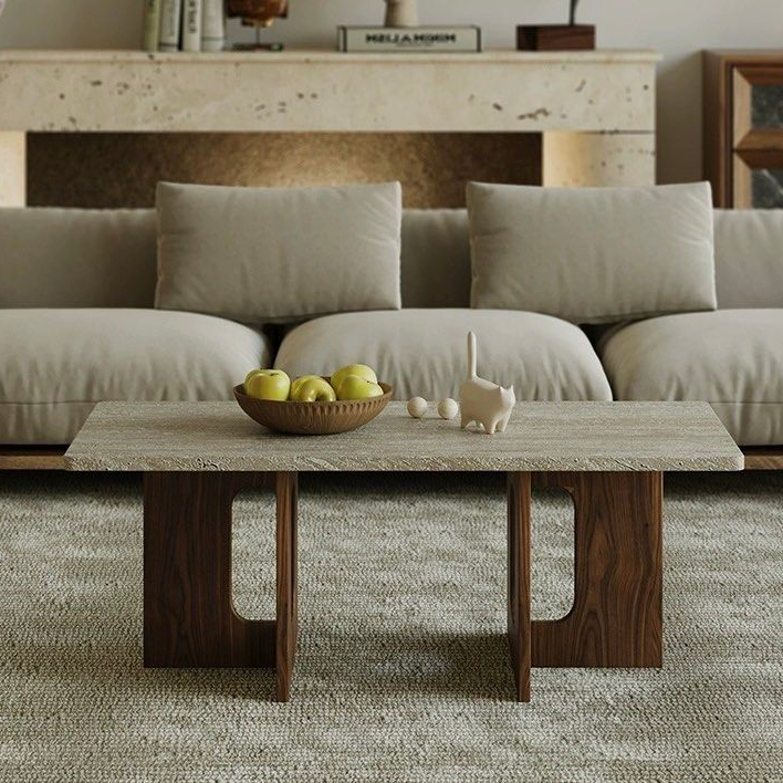 GERALD Modern Travertine Coffee Table - Radical Homes Singapore
