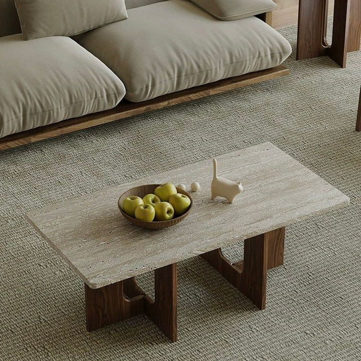 GERALD Modern Travertine Coffee Table - Radical Homes Singapore