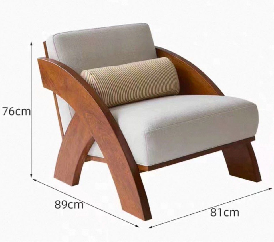 ELDRAVO Modern Solid Wood Lounge Chair - Cassa Haus Singapore