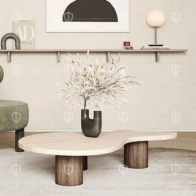 MOVERA Modern Travertine Coffee Table - Radical Homes Singapore