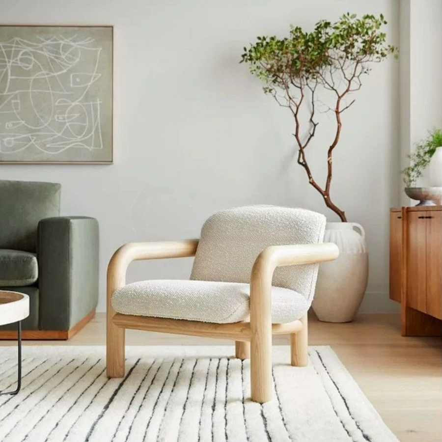 JACKSON Japandi Fabric Leisure Lounge Chair - Radical Homes Singapore