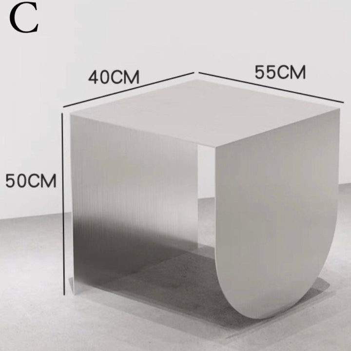 ANDREY Stainless Steel Side Display Table - Radical Homes Singapore
