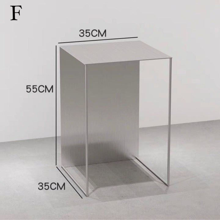 ANDREY Stainless Steel Side Display Table - Radical Homes Singapore