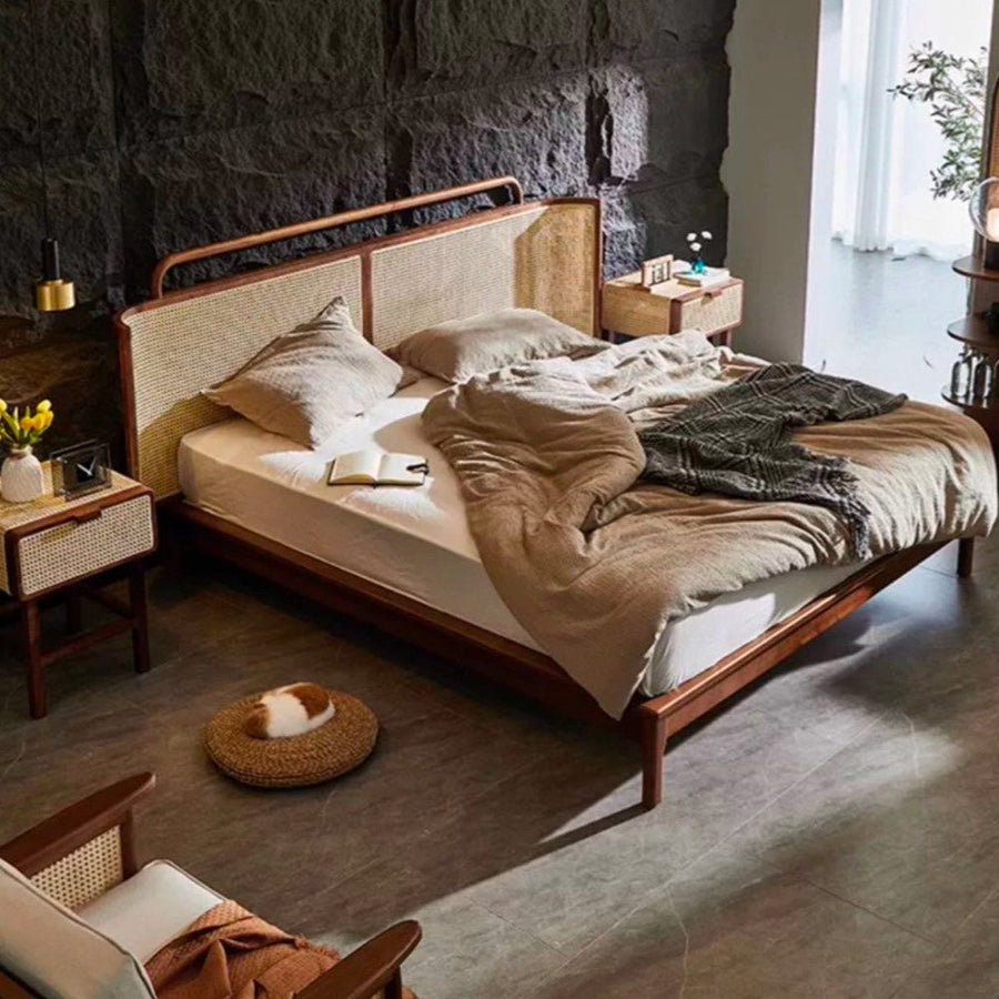 GARFEN Vintage Rattan Bedframe - Radical Homes Singapore