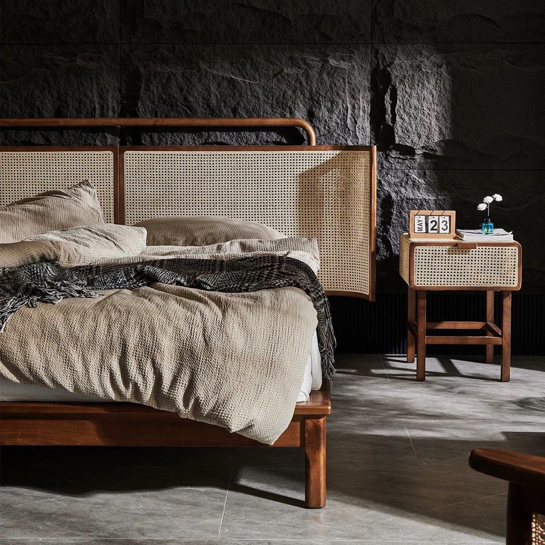 GARFEN Vintage Rattan Bedframe - Radical Homes Singapore