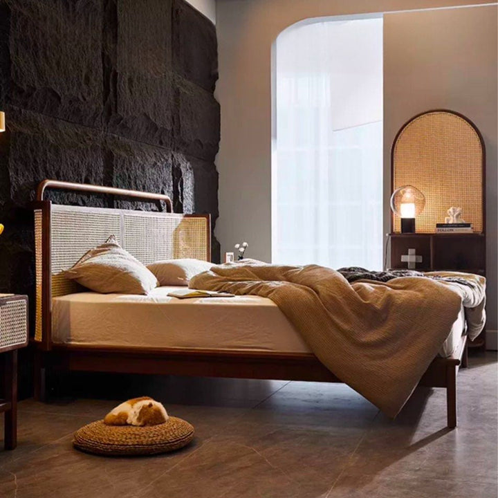 GARFEN Vintage Rattan Bedframe - Radical Homes Singapore