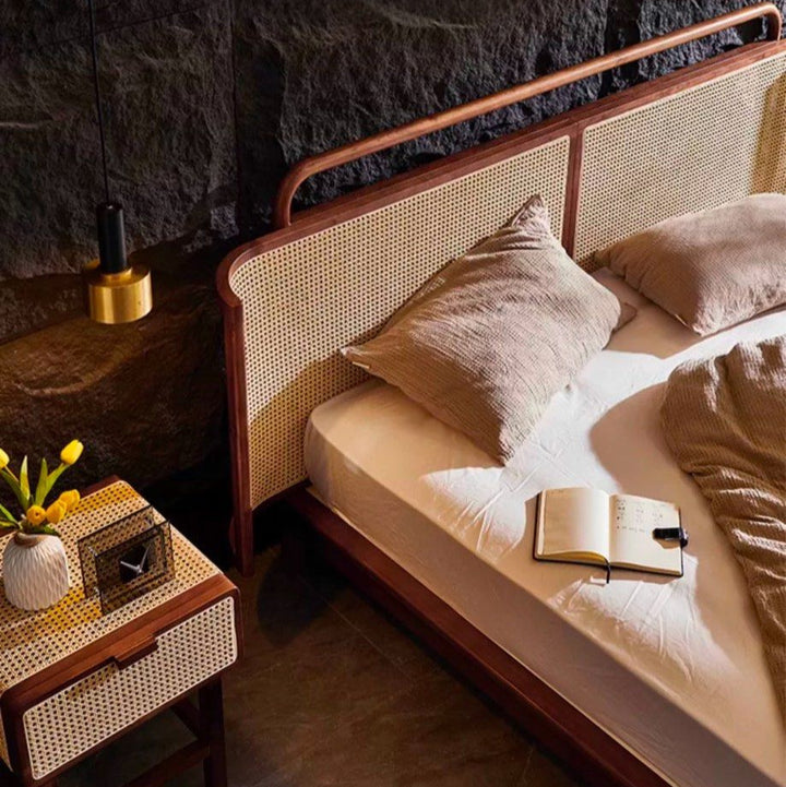 GARFEN Vintage Rattan Bedframe - Radical Homes Singapore
