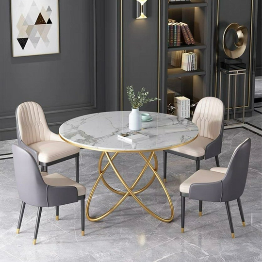 ZAREVIA Modern Round Dining Table - Cassa Haus Singapore