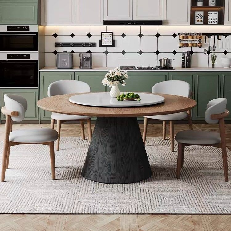 TAVORN Modern Round Solid Wood Dining Table - Radical Homes Singapore