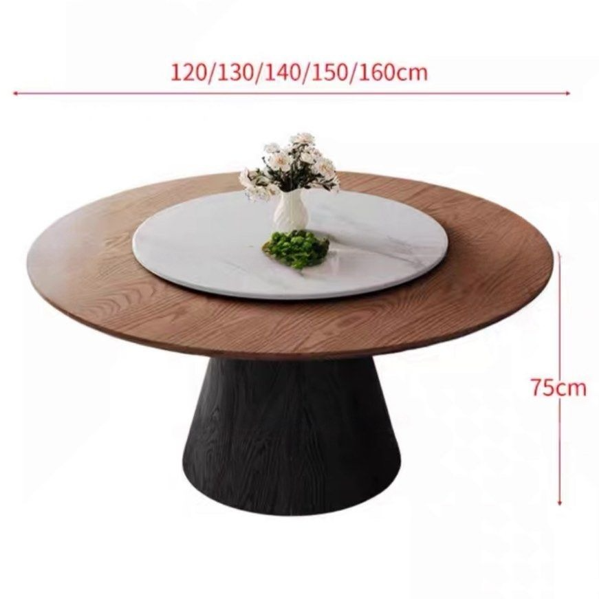 TAVORN Modern Round Solid Wood Dining Table - Radical Homes Singapore