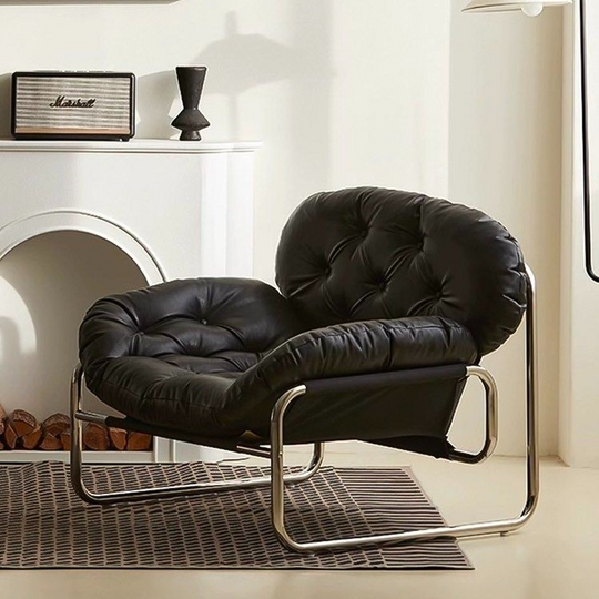 RESTIQ Modern Leather Lounge Chair & Ottoman - Cassa Haus Singapore