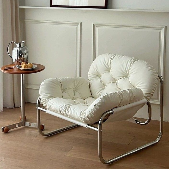 ZOE Modern Leather Lounge Chair & Ottoman - Radical Homes Singapore
