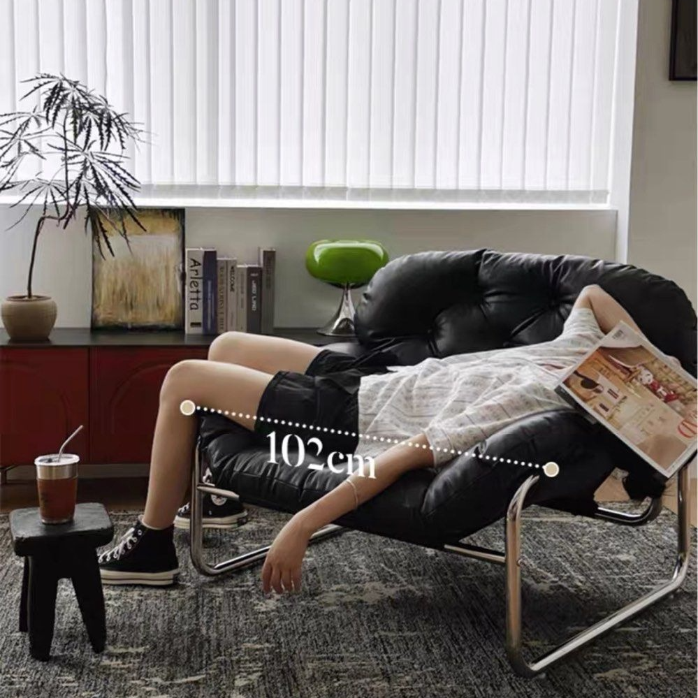 ZOE Modern Leather Lounge Chair & Ottoman - Radical Homes Singapore