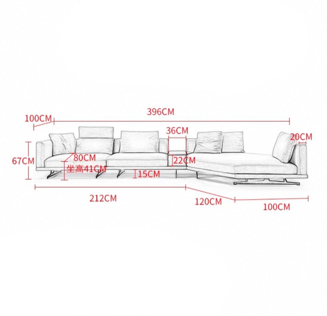 GEYOA Modern Curved Fabric Sofa - Radical Homes Singapore