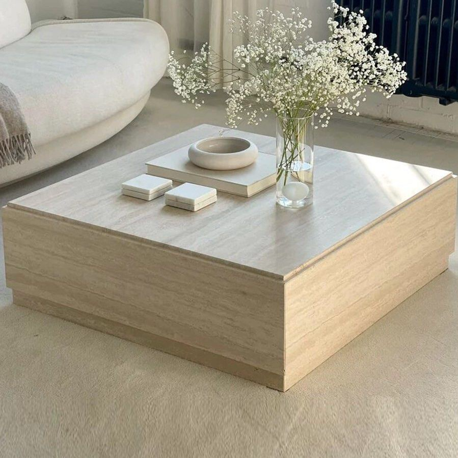 DUNHAM Modern Travertine Coffee Table - Radical Homes Singapore