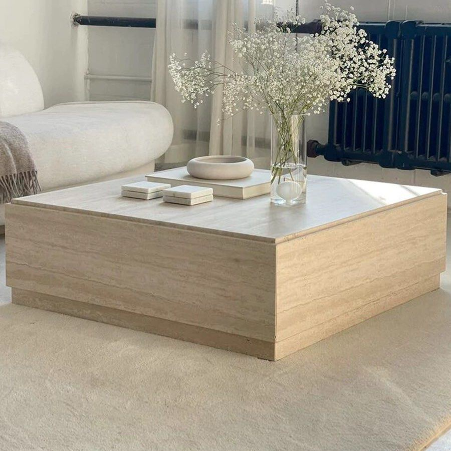 DUNHAM Modern Travertine Coffee Table - Radical Homes Singapore