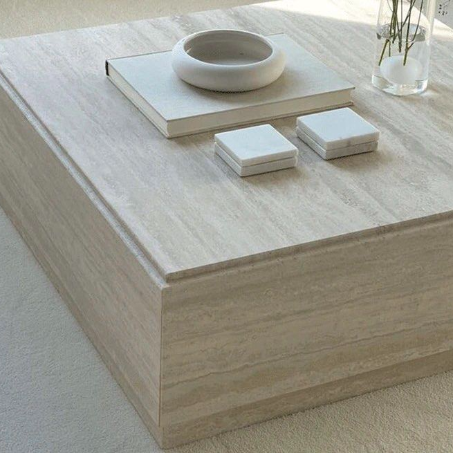 DUNHAM Modern Travertine Coffee Table - Radical Homes Singapore