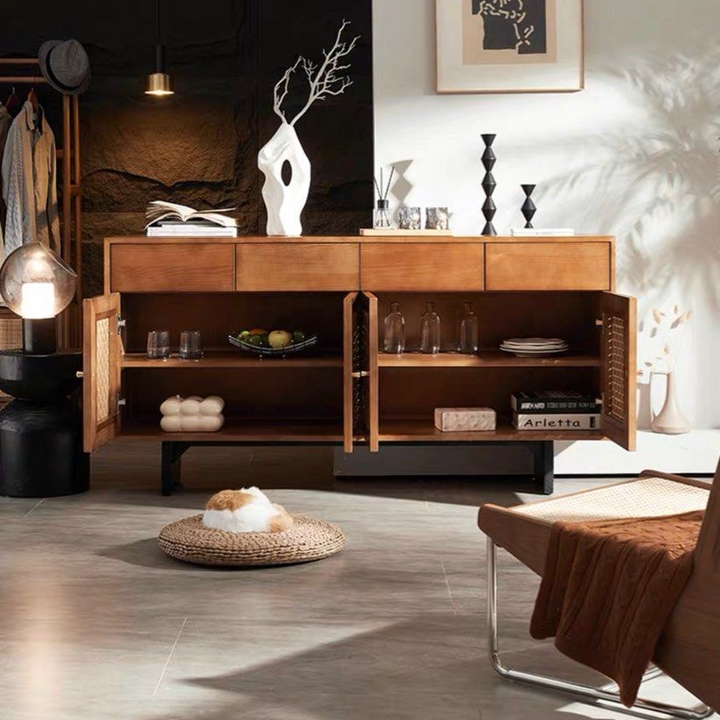 JENNIE Solid Ash Wood Sideboard - Radical Homes Singapore